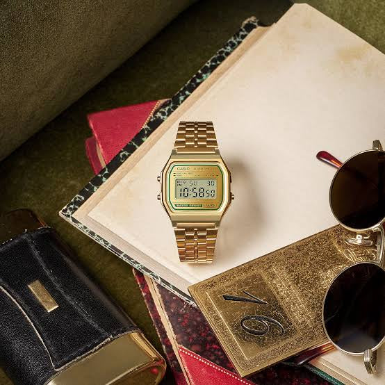 Vintage Casio A158 Watch Golden & White