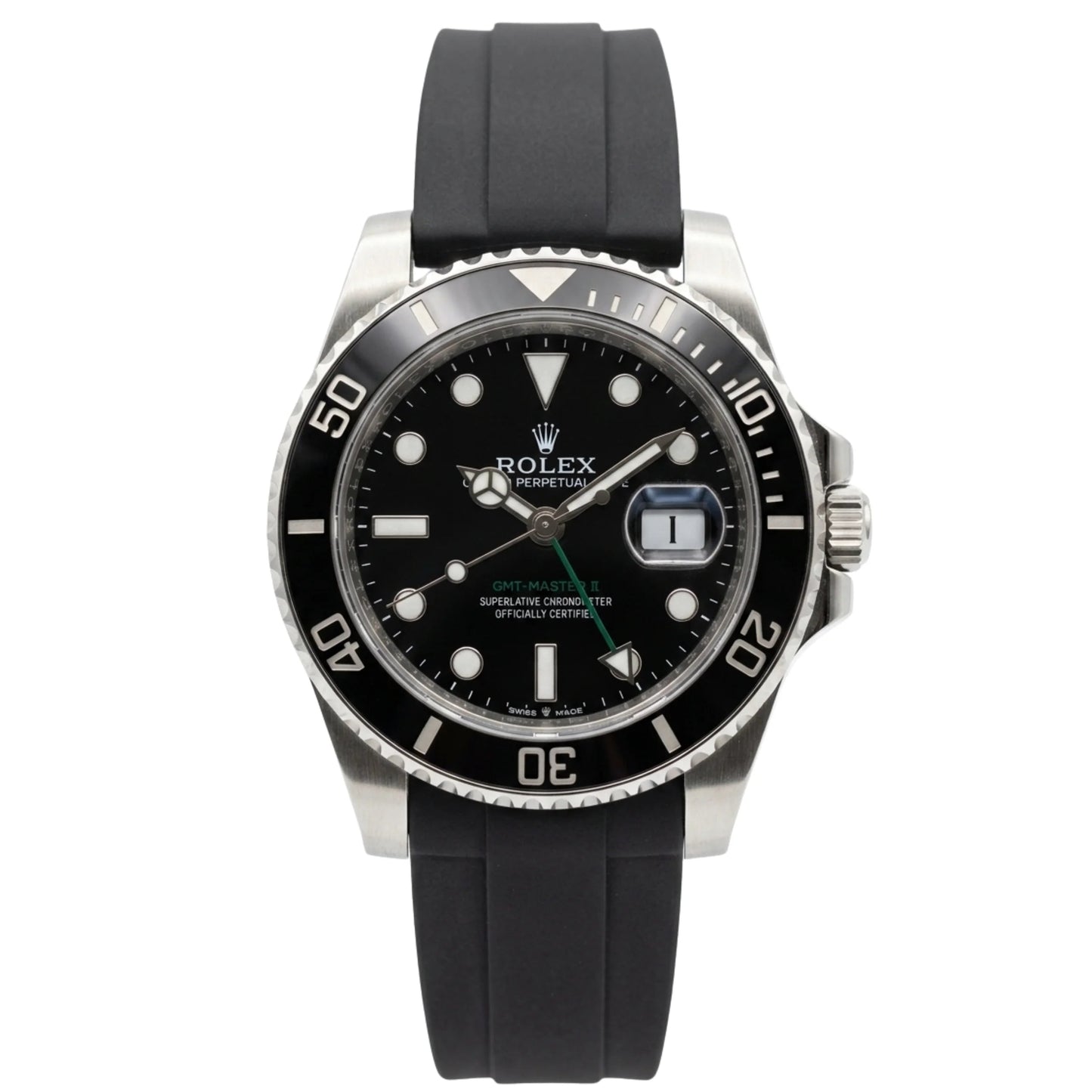 Rlx Submariner Silicon Strap – Black & Silver Dial