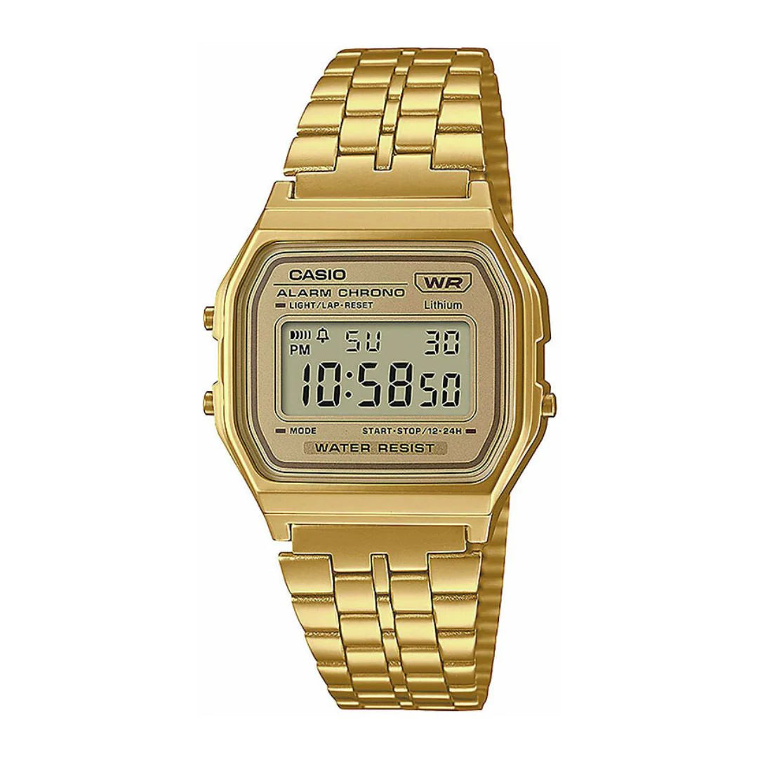 Vintage Casio A158 Watch Golden & White