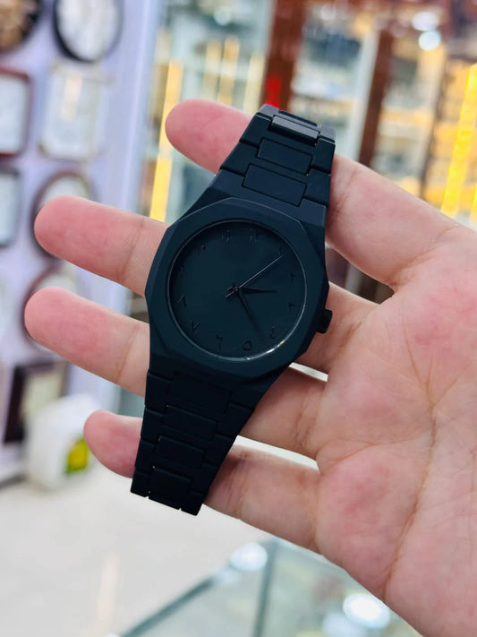 Black Aura Watch for Men – Luxury Minimalist Analog Wristwatch with Premium Strap & Elegant Design