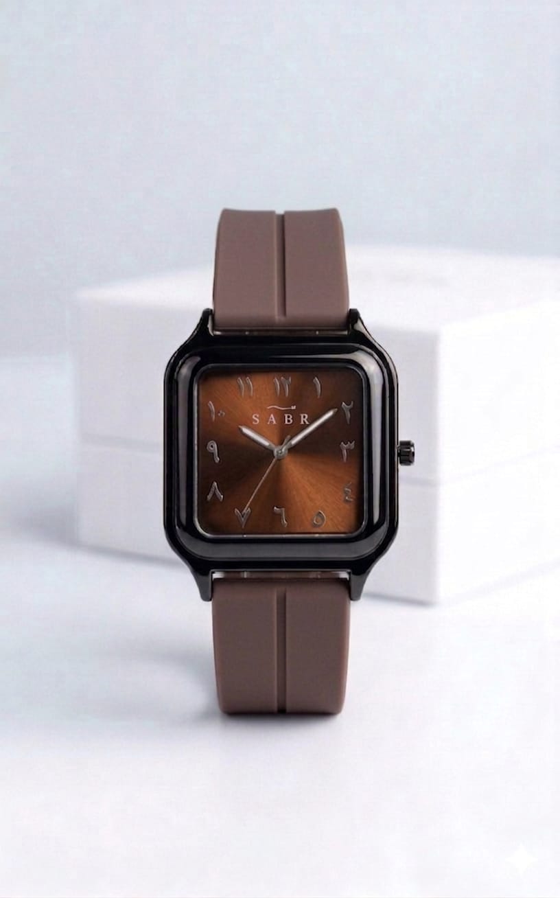 SABR Stealth Square Watch with Eastern Arabic Numerals – Magnetic Strap & Sunray Dial